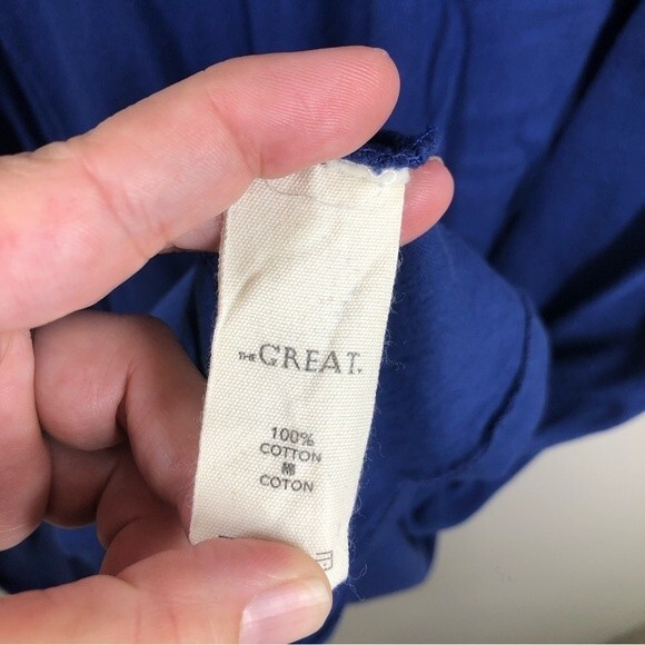 The Great. Sleeveless Cotton Midi Dress Cobalt Blue Size 3 or Large - Picture 5 of 6